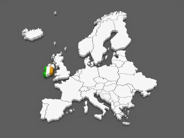 Map of Europe and Ireland. — Stock Photo, Image