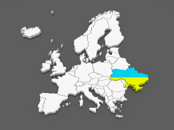 Carte de l'Europe et l'Ukraine . — Photo