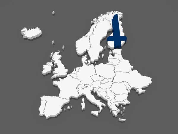 Mapa Evropy a Finsko. — Stock fotografie