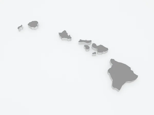 Mappa tridimensionale delle Hawaii. Stati Uniti . — Foto Stock