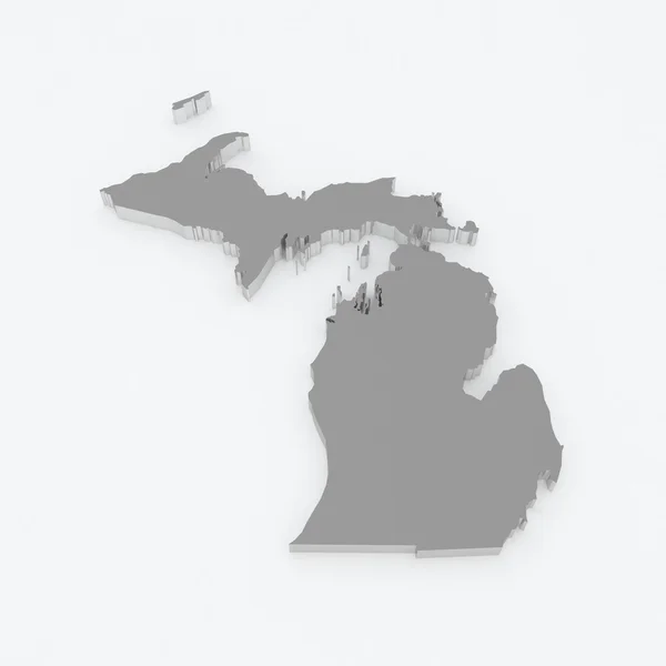 Tredimensionell karta över michigan. USA. — Stockfoto