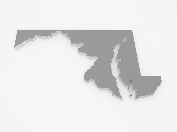 Three-dimensional map of Maryland. USA. — Stock Photo, Image