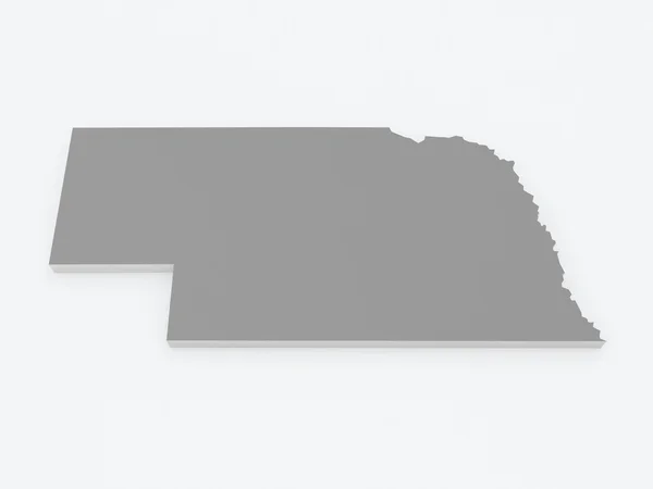 Трехмерная карта Небраски. США . — стоковое фото