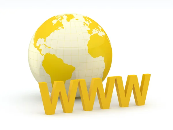 Globe and internet. Earth and world map. 3d — Stock Photo, Image