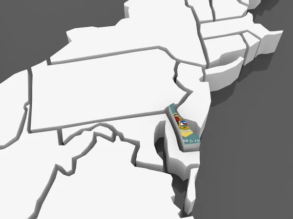 Mapa tridimensional de Delaware. Estados Unidos . —  Fotos de Stock