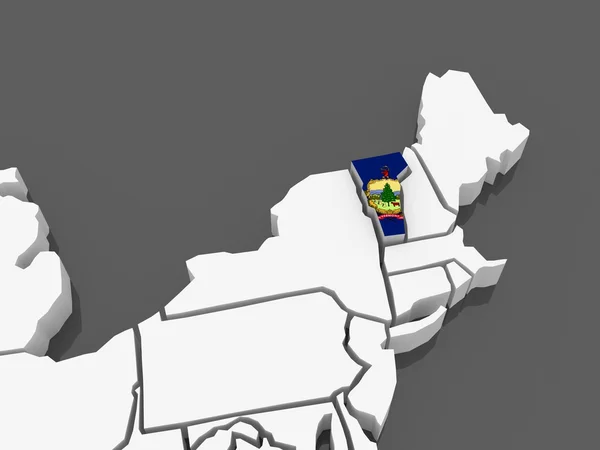 Mapa tridimensional de Vermont. Estados Unidos . — Fotografia de Stock