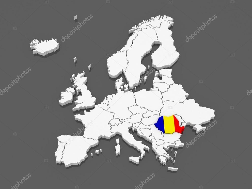 Carte De Leurope Et De La Roumanie Photographie