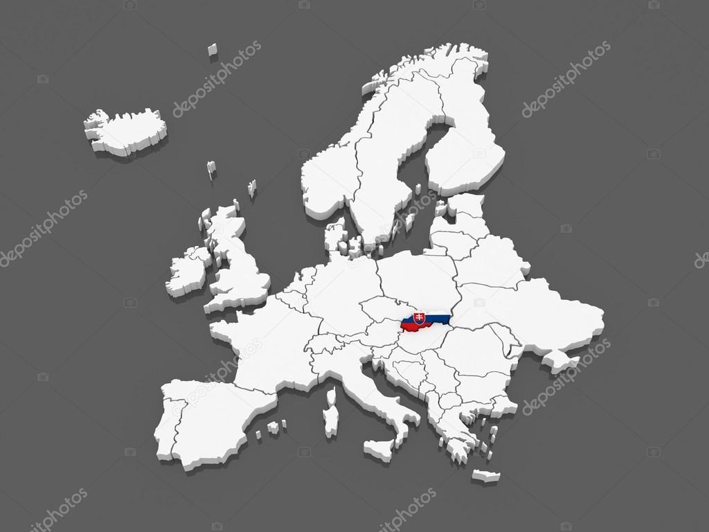 Map of Europe and Slovakia.