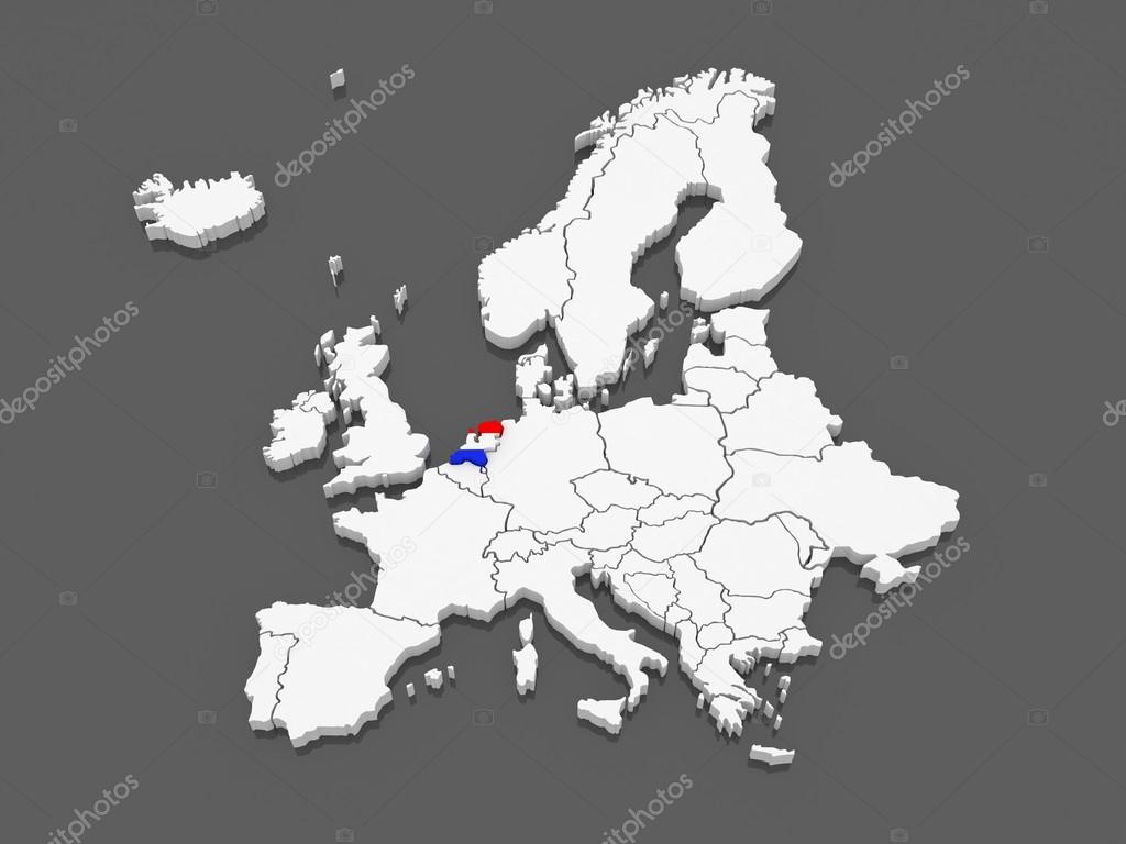 Map of Europe and Netherlands.