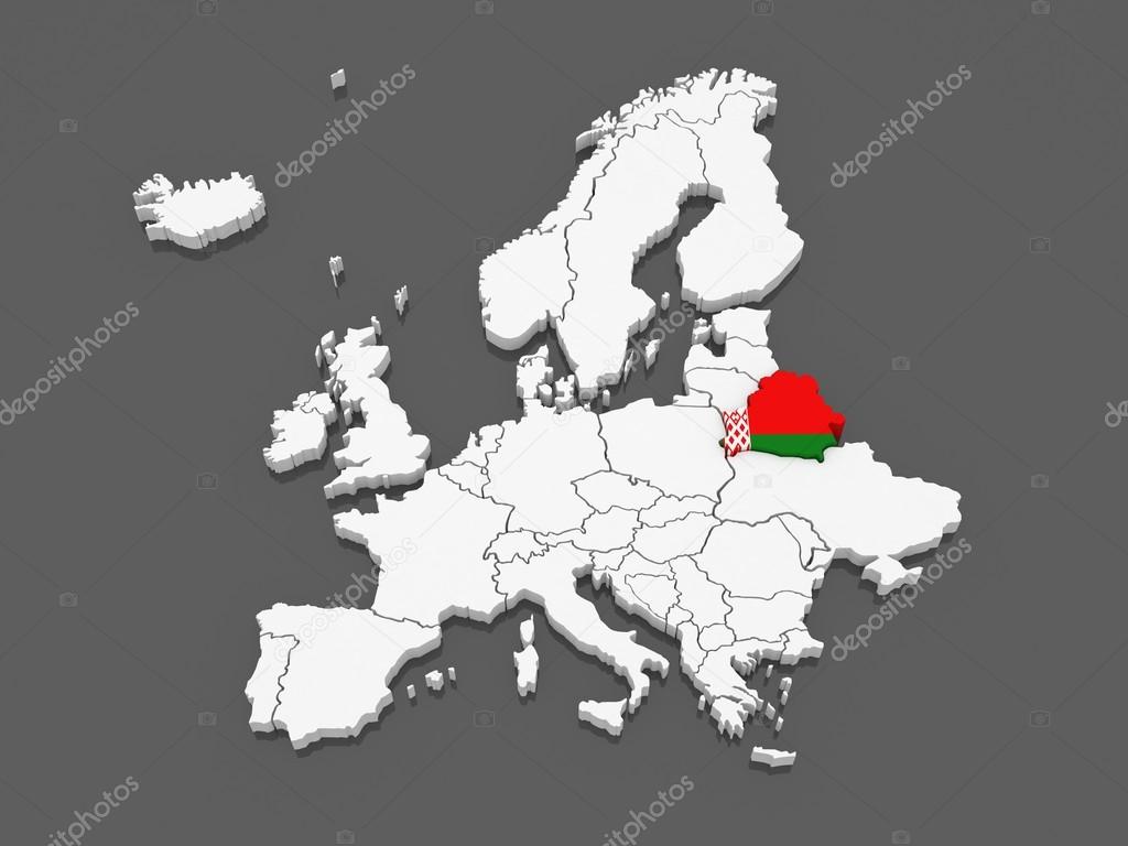 Map of Europe and Belarus.