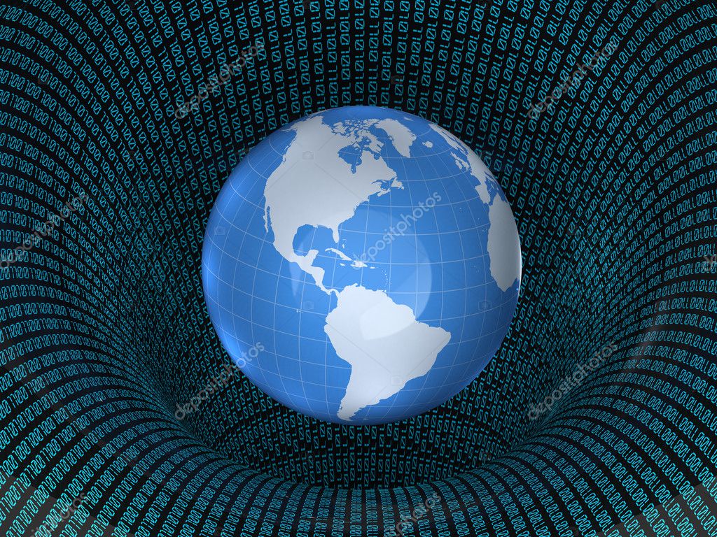 Globe and digital net. Earth and world map. 3d Stock Photo by ©Tatiana53  45698731
