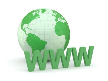 Küre ve Internet. Dünya ve Dünya Haritası. 3D
