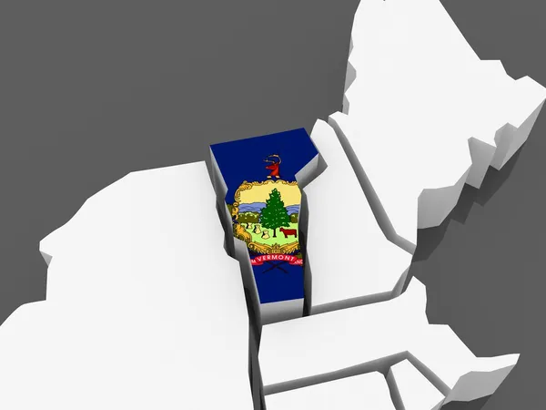 Mapa tridimensional de Vermont. Estados Unidos . —  Fotos de Stock
