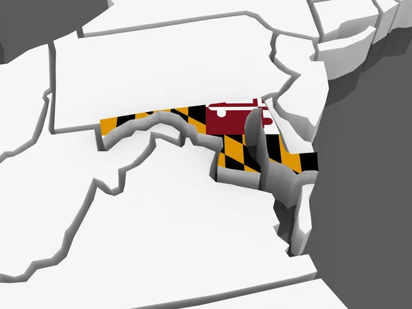 Mapa tridimensional de Maryland. Estados Unidos . — Foto de Stock