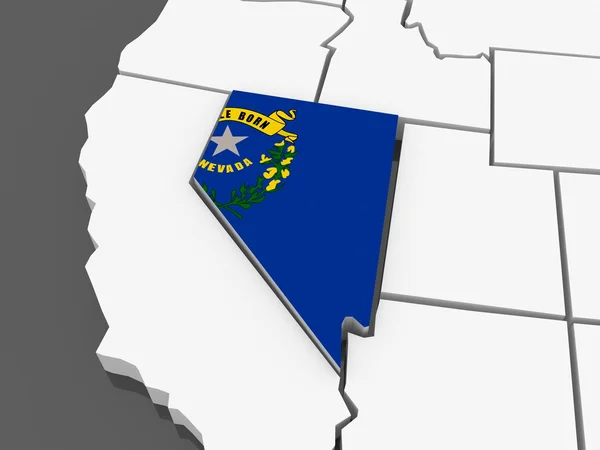 Тривимірну карту Невада. США. — стокове фото