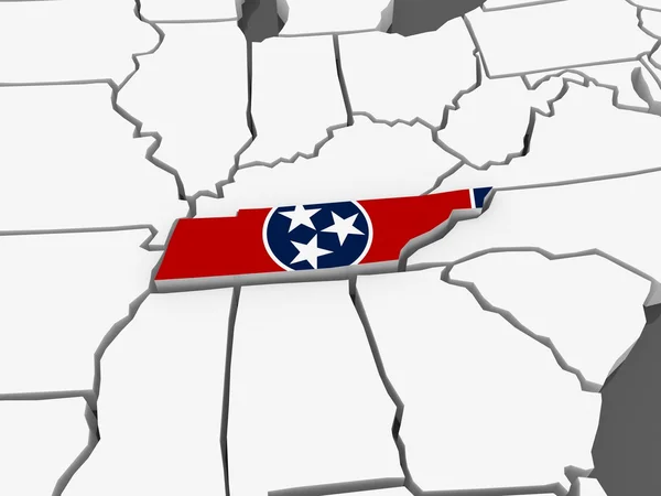Carte tridimensionnelle du Tennessee. États-Unis . — Photo
