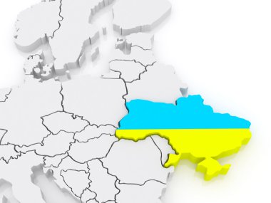 Avrupa ve Ukrayna Haritası.