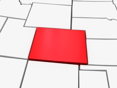 üç boyutlu harita Colorado. ABD.