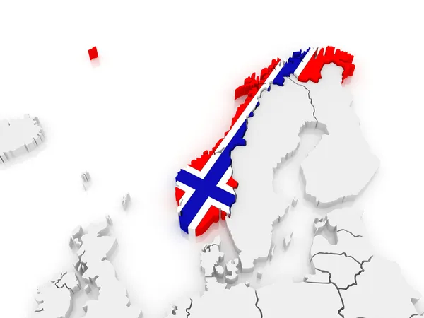 Mapa de Europa y Noruega . —  Fotos de Stock