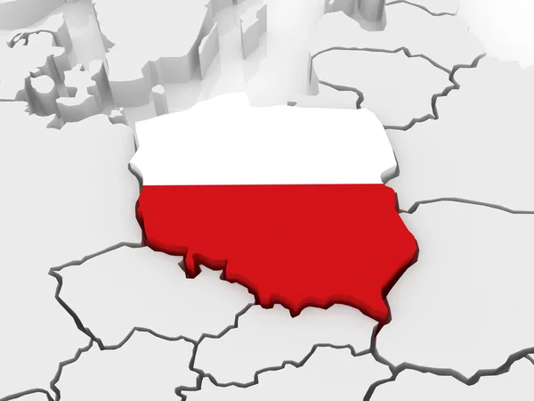 Map of Europe and Poland. — Stock Photo, Image