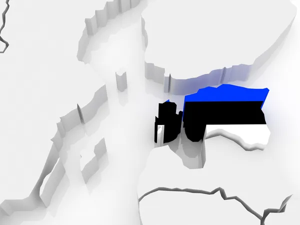 Mapa Europy i Estonii. — Zdjęcie stockowe