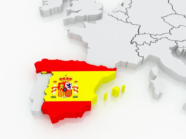 Karta över Europa och Spanien. — Stockfoto