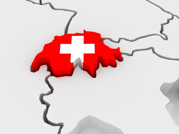 Map of Europe and Switzerland. — Stock Photo, Image