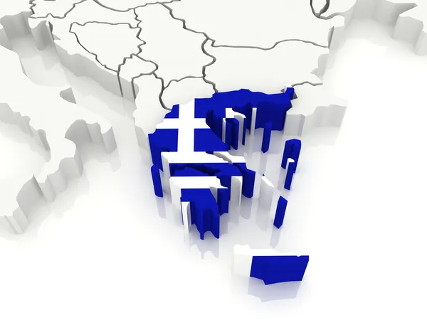 Karte von Europa und Griechenland. — Stockfoto