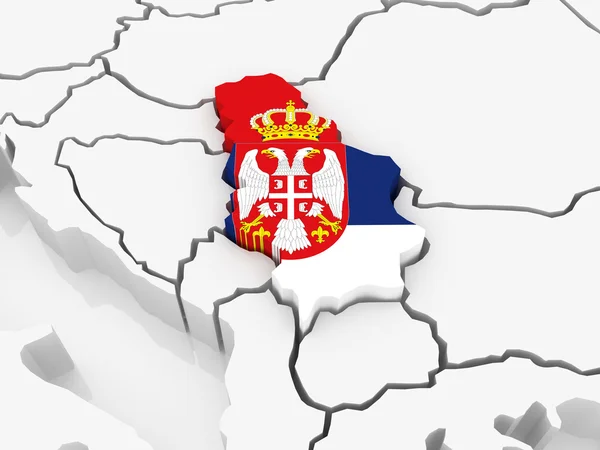 Mapa de Europa y Serbia . — Foto de Stock