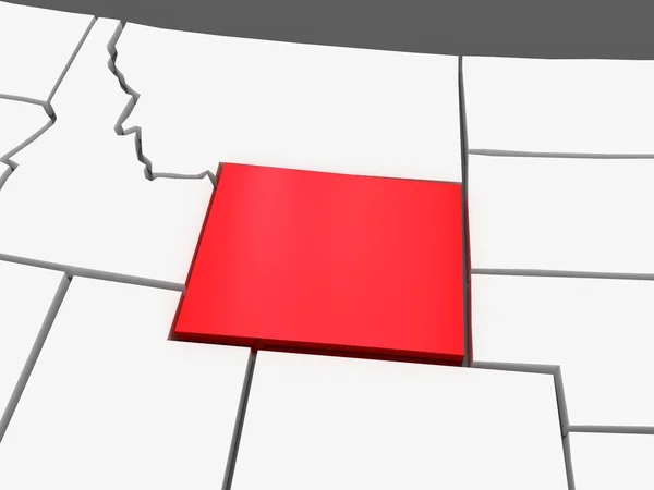 Mapa tridimensional de Wyoming. Estados Unidos . — Fotografia de Stock