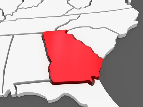 Mappa tridimensionale della Georgia. Stati Uniti . — Foto Stock