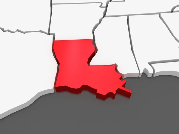 Carte en trois dimensions de la Louisiane. États-Unis . — Photo