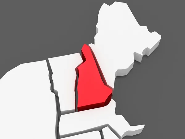 Mapa tridimensional de New Hampshire. Estados Unidos . — Foto de Stock