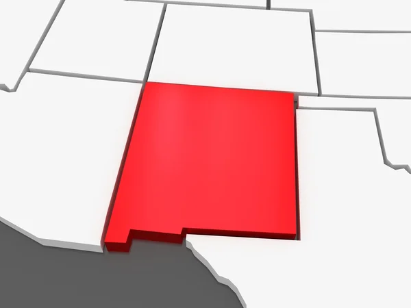 Mapa tridimensional de Nuevo México. Estados Unidos . — Foto de Stock