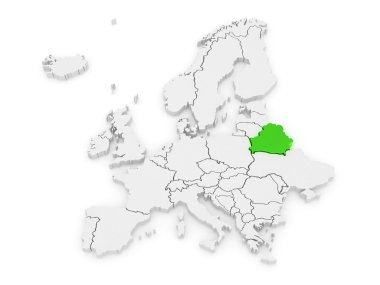 Avrupa ve Beyaz Rusya Haritası.