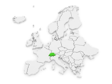 Avrupa ve İsviçre Haritası.