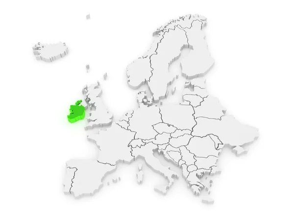 Map of Europe and Ireland. — Stock Photo, Image