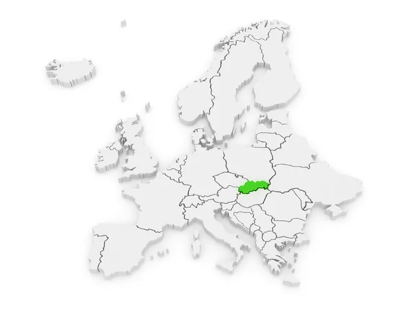 Map of Europe and Czech. — Stock Photo, Image