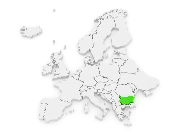 Mappa dell'Europa e della Bulgaria . — Foto Stock