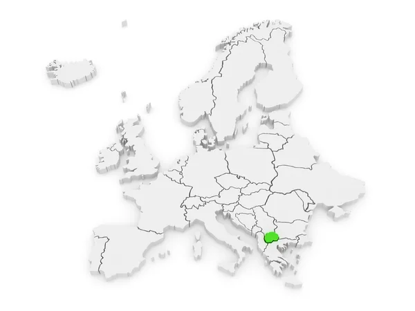 Karte von Europa und Mazedonien. — Stockfoto