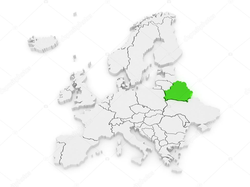 Map of Europe and Belarus.