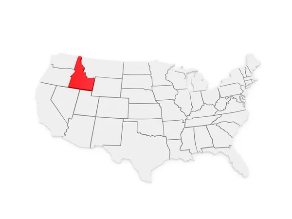 Three-dimensional map of Idaho. USA. — Stock Photo, Image