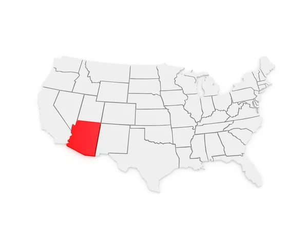 Mapa tridimensional do Arizona. Estados Unidos . — Fotografia de Stock