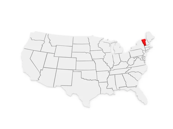 Dreidimensionale Karte von Vermont. USA. — Stockfoto
