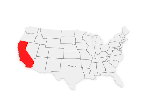 Mapa tridimensional de California. Estados Unidos . — Foto de Stock