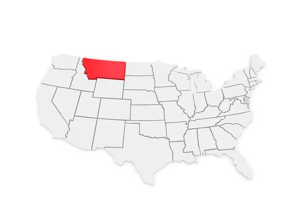 Tredimensionell karta över montana. USA. — Stockfoto