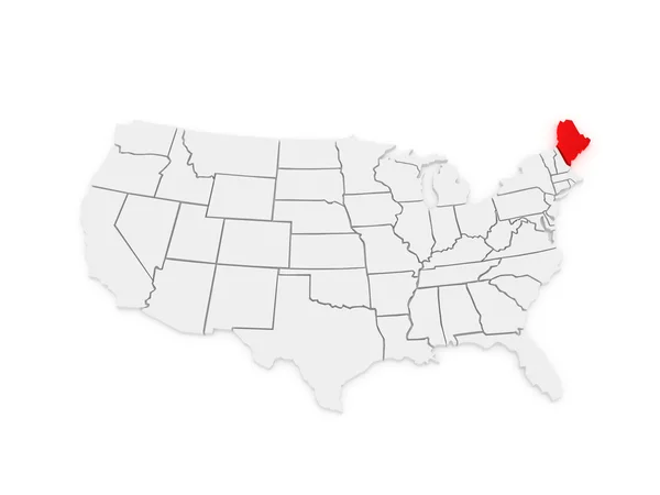 Trojrozměrná mapa maine. Spojené státy americké. — Stock fotografie