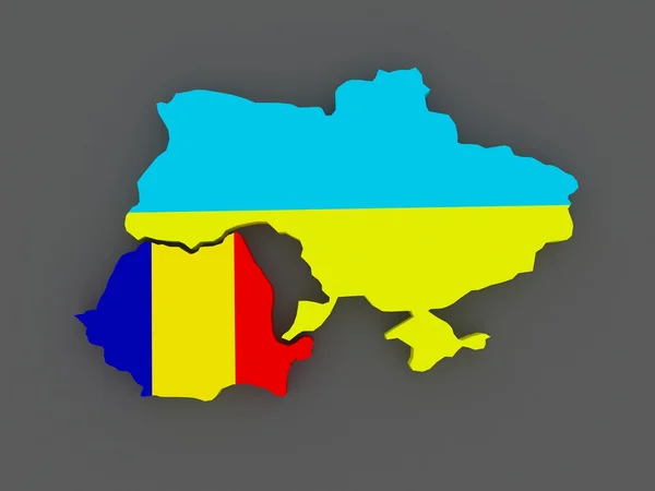 Roemenië en Oekraïne. kaart. — Stockfoto