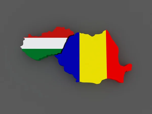 Vengriya och Rumänien. karta. — Stockfoto