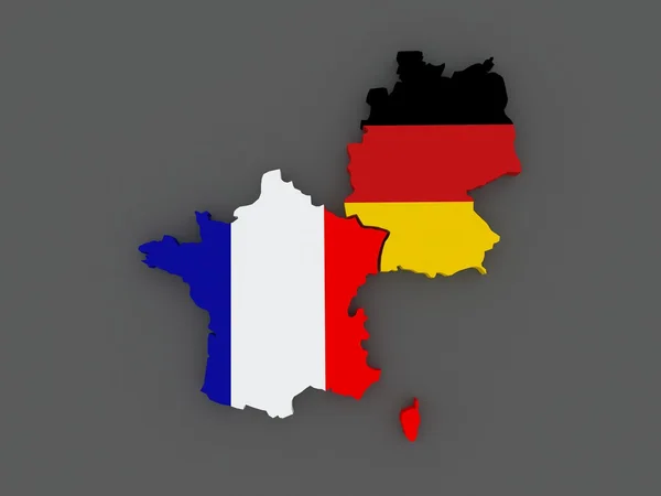 フランスおよびドイツ。地図. — ストック写真